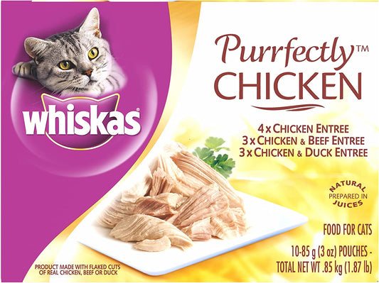 PURRFECTLY Chicken Variety Pack Wet Adult Cat Food 3 Ounces (Four 10-Count Boxes)