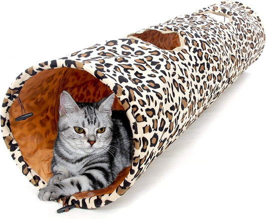 Cat Toys Collapsible Tunnel Dog Tube for Fat Cat,Rabbits,Dogs Length 51" Diameter 12"