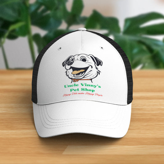 Uncle Vinny’s Pet Shop Mesh Hat – "Happy Pets Make Happy People" | Breathable, Adjustable & Stylish 🐶🧢.