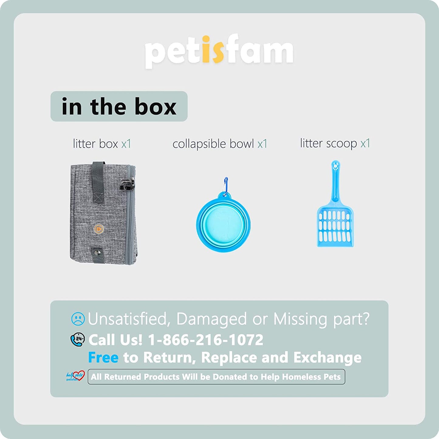 Petisfam Portable Travel Cat Litter Box – Leak-Proof, Lightweight & Foldable 🐱✈️.