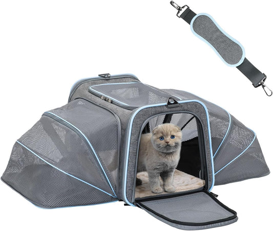 Expandable Soft-Sided Pet Carrier – Airline-Approved, Durable & Comfortable for Travel 🐾✈️.