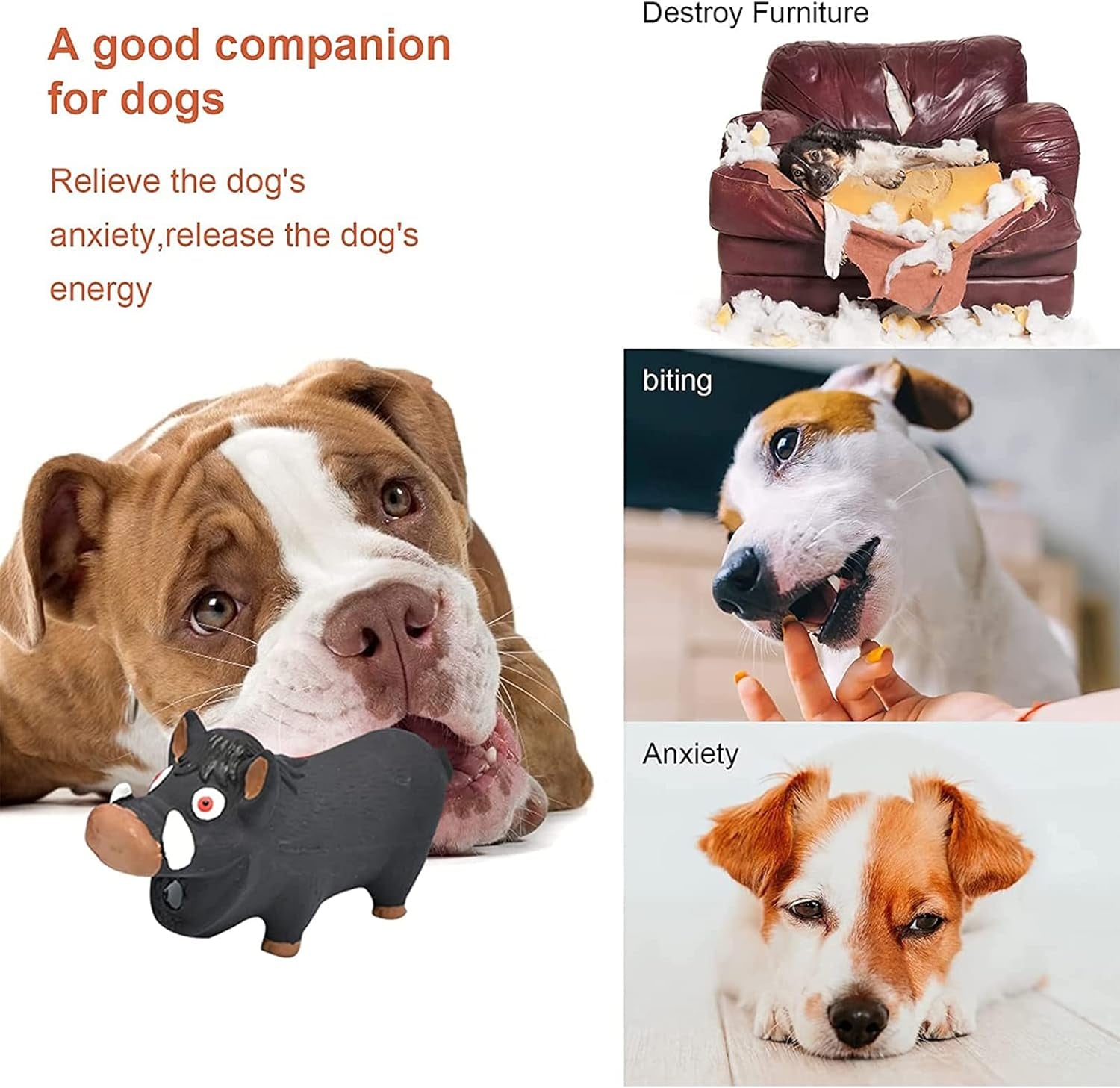 Ieohen Wild Boar Squeaky Dog Toy – Durable, Safe & Fun Interactive Chew Toy 🐶🐷.