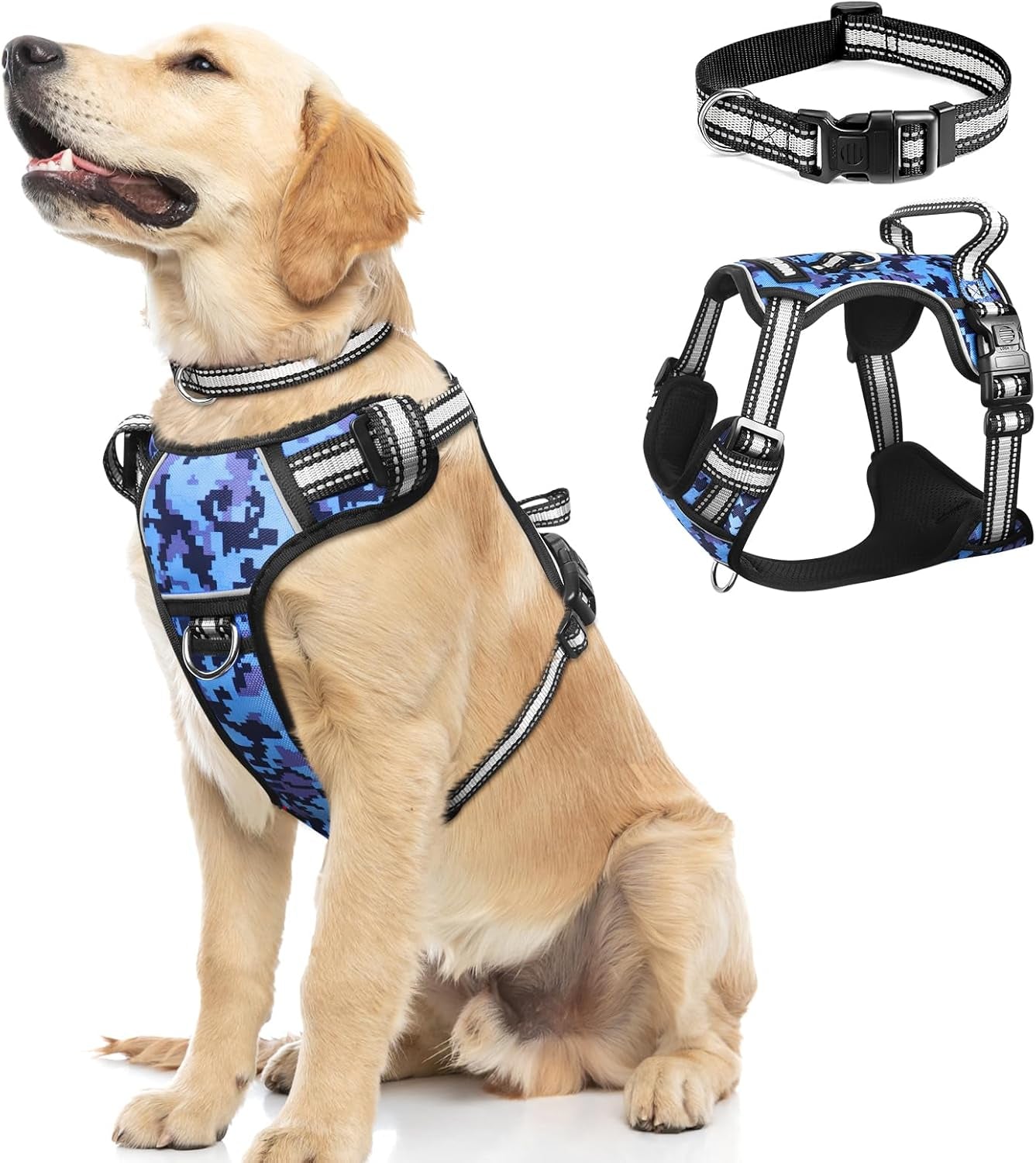 WINSEE No-Pull Dog Harness with Lockable Collar – Adjustable, Reflective & Comfortable 🐶✨.