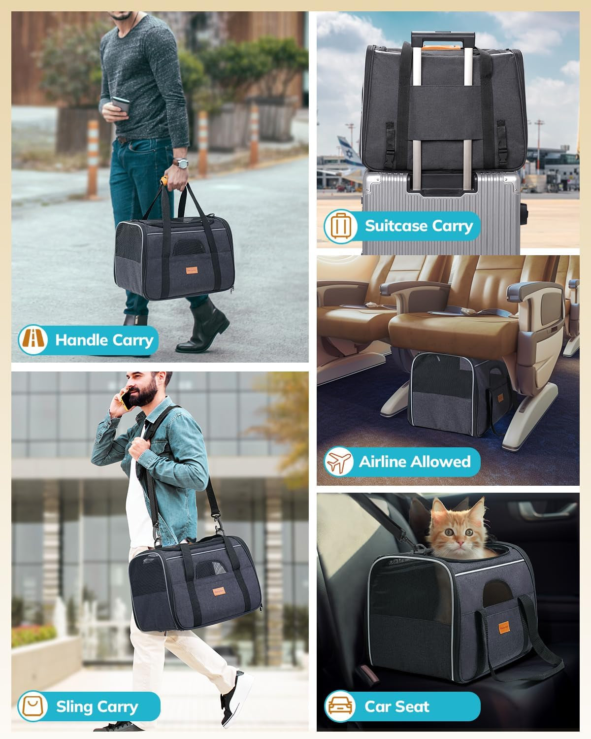 Morpilot Large Cat Carrier – Soft, Spacious & Airline-Approved Pet Travel Bag 🐱✈️.