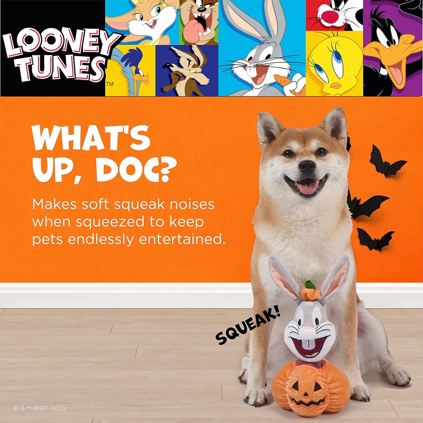 Looney Tunes Halloween Plush Dog Toys – Officially Licensed, Squeaky & Perfect for Small Dogs! 🎃🐶.