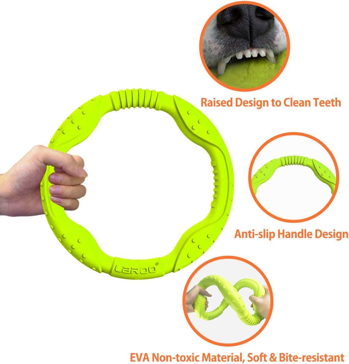 LaRoo Indestructible Dog Flying Ring – Durable, Lightweight & Safe Chew Toy for Medium & Large Dogs 🐶🦴.