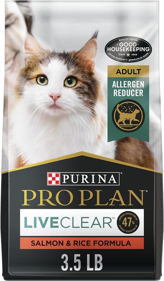 Allergen Reducing, High Protein Cat Food, LIVECLEAR Salmon and Rice Formula - 3.5 Lb. Bag.