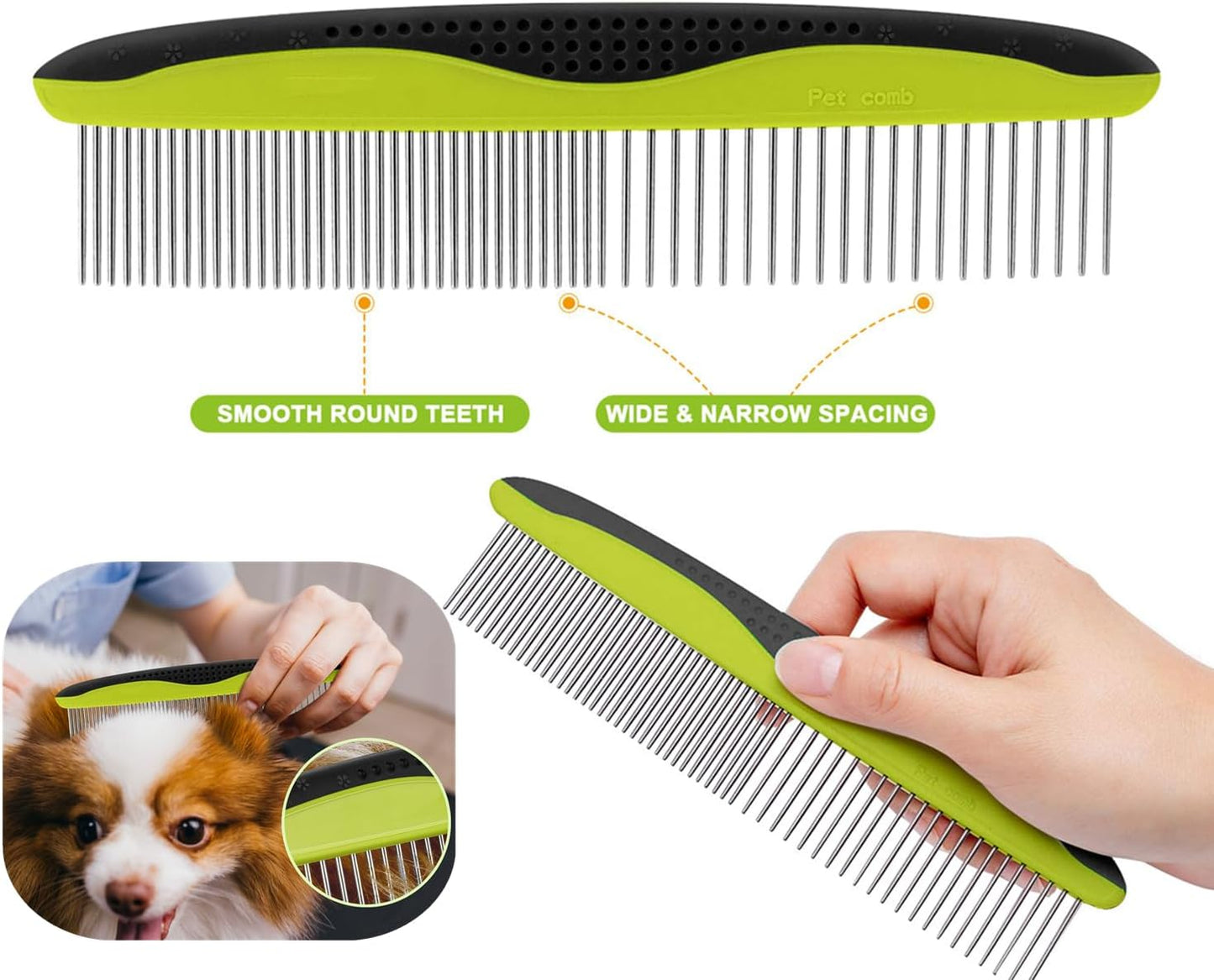 Pecute 2-in-1 Pet Grooming Tool – Dual-Sided Undercoat Rake for Dogs & Cats 🐶🐱.