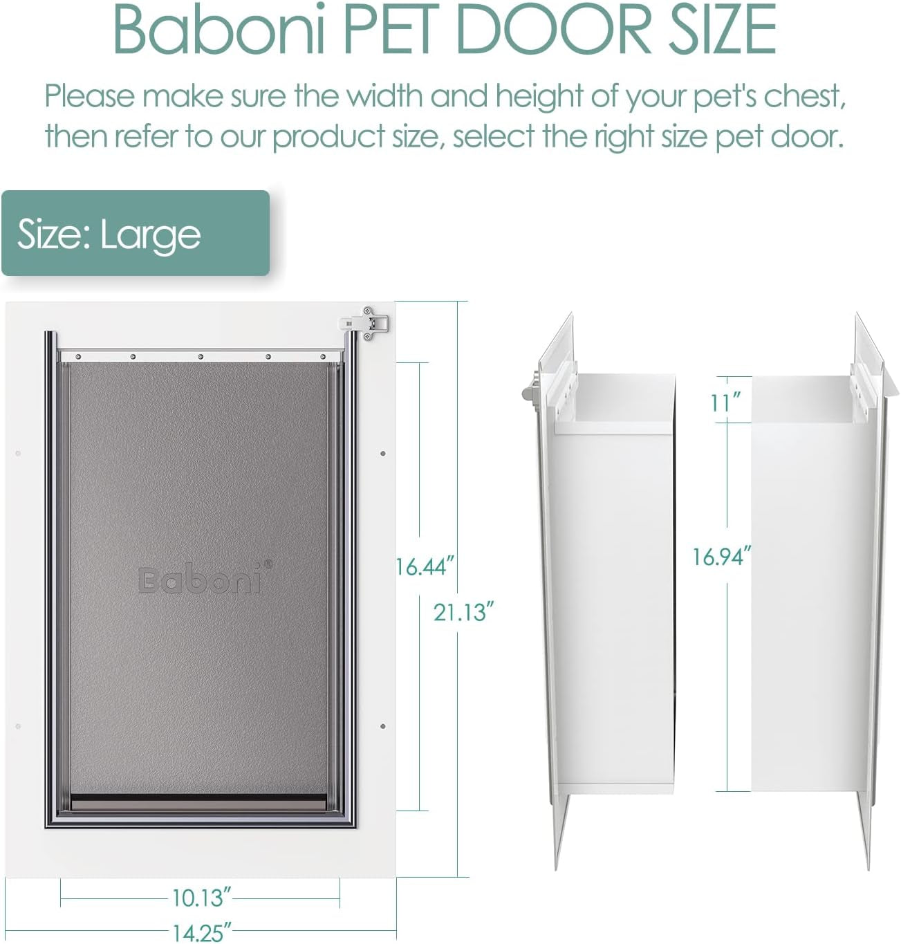 Baboni Wall-Mounted Pet Door – Durable, Secure & Weatherproof Dog & Cat Door 🐶🐱.