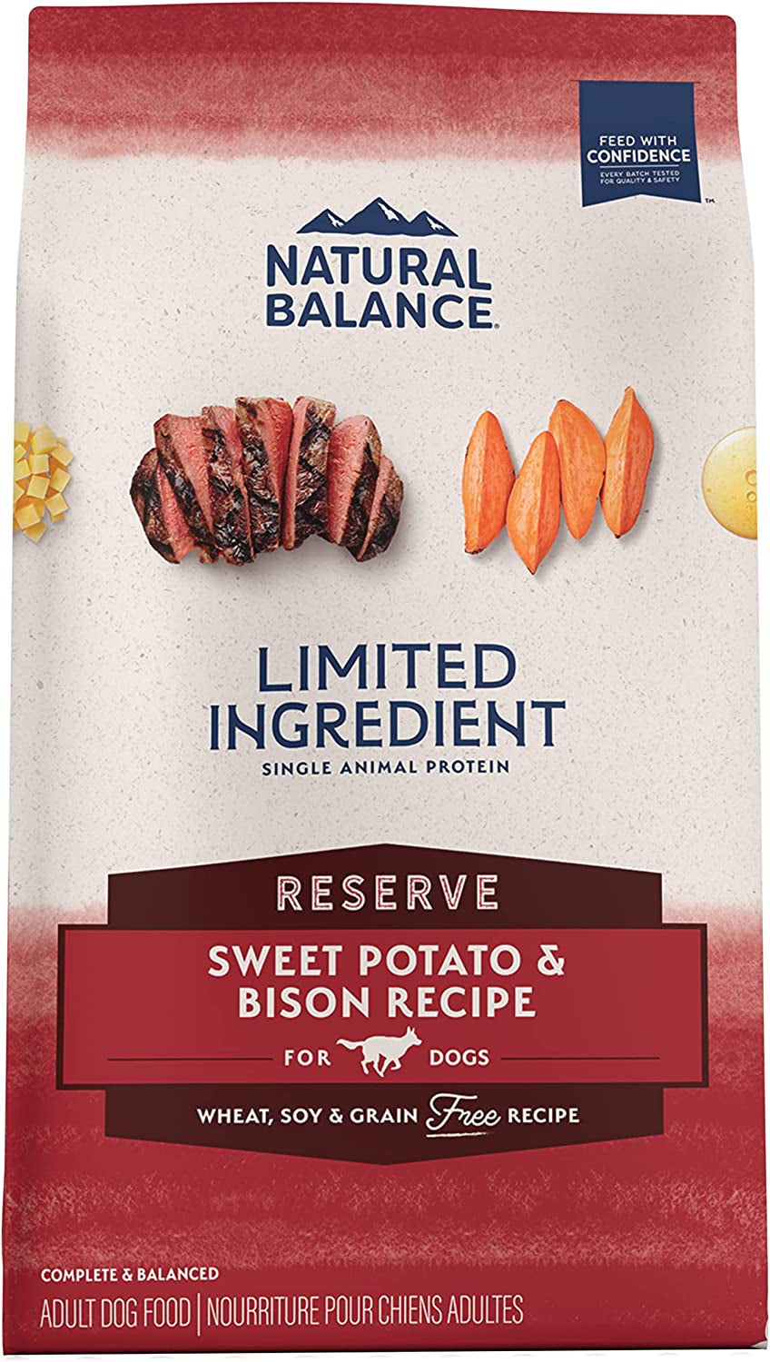 Limited Ingredient Adult Grain-Free Dry Dog Food, Reserve Sweet Potato & Bison Recipe, 12 Pound (Pack of 1).