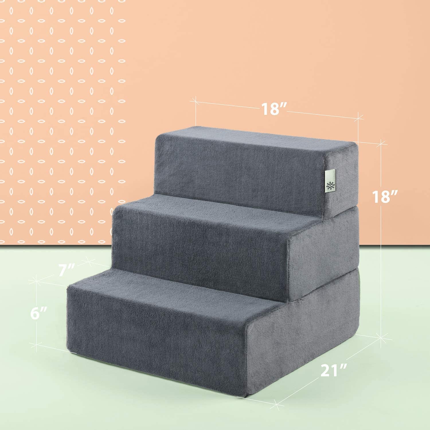 3-Step Pet Stairs – Soft, Sturdy & Safe for Small & Medium Pets 🐶🐱.