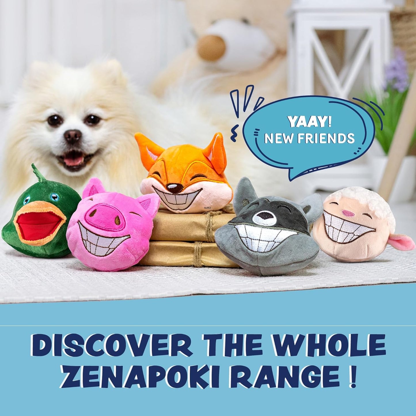 Zenapoki 3-in-1 Interactive Dog Chew Toy – Plush Squeaky Toy for Aggressive Chewers 🐶🎾.