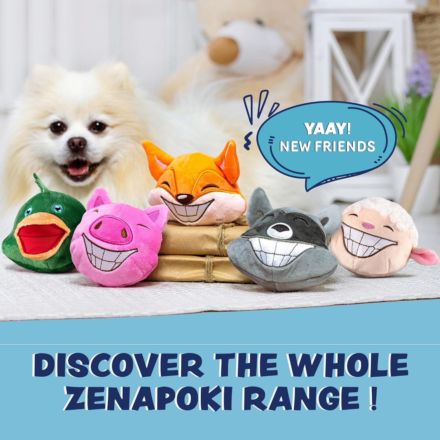 Zenapoki 3-in-1 Interactive Dog Chew Toy – Plush Squeaky Toy for Aggressive Chewers 🐶🎾.