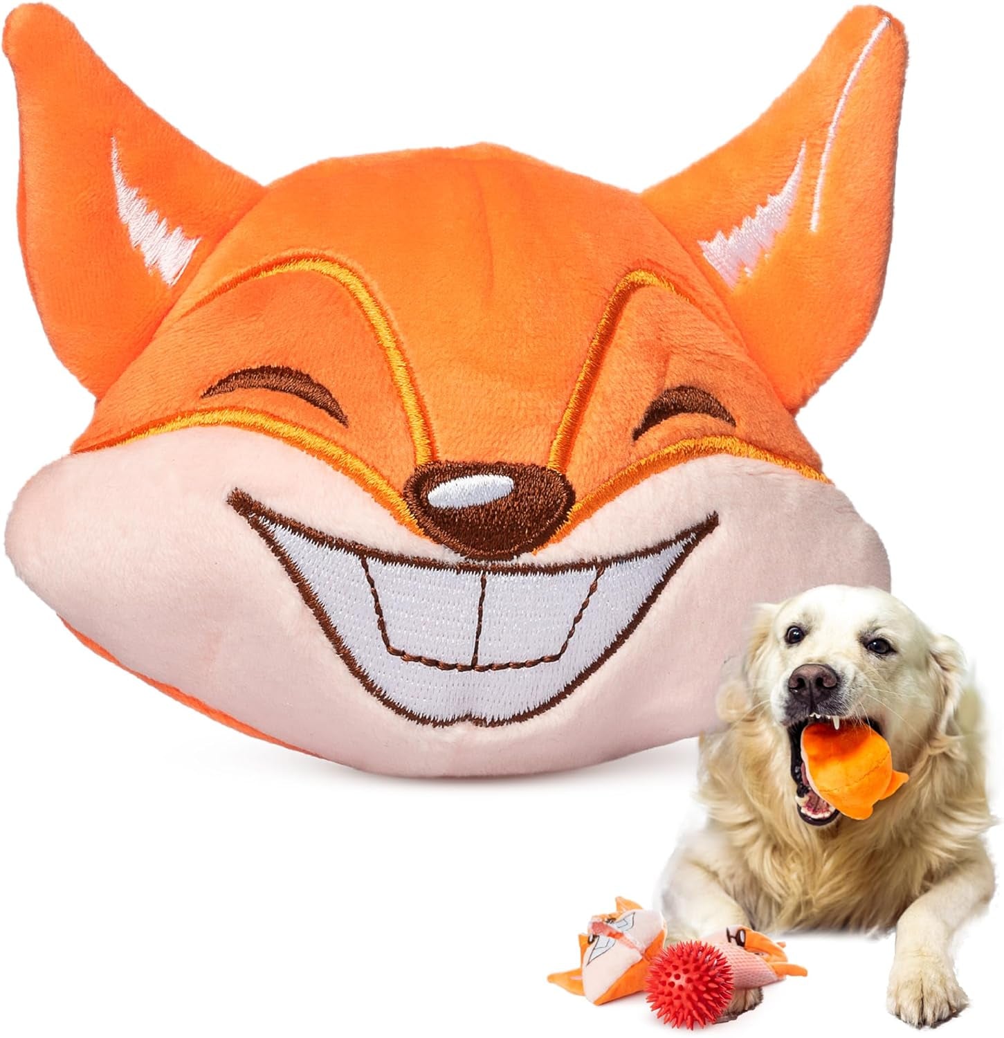 Zenapoki 3-in-1 Interactive Dog Chew Toy – Plush Squeaky Toy for Aggressive Chewers 🐶🎾.