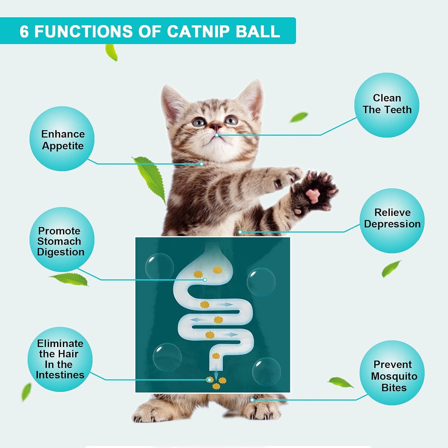 LMUGOOS Rotating Catnip Ball – 100% Natural Catnip & Silvervine Treats for Indoor Cats 🐱🌿.