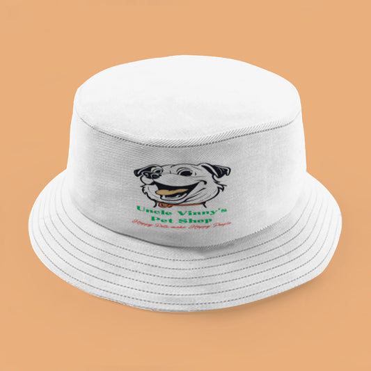 Uncle Vinny’s Pet Shop Canvas Bucket Hat – "Happy Pets Make Happy People" | Stylish, Lightweight & Pet-Lover Approved 🐶🧢.