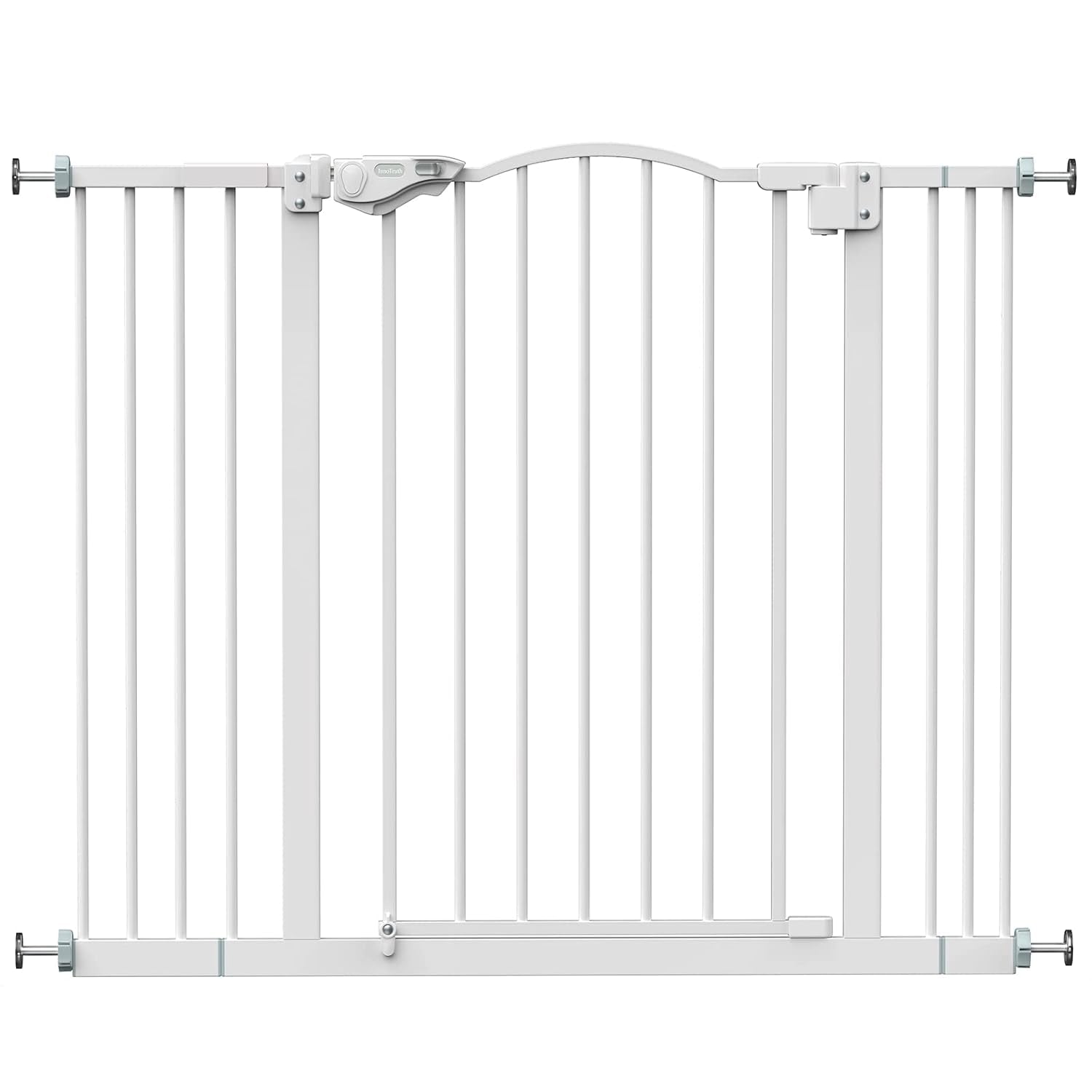 29-39.6" Baby Gate for Stairs, Auto Close Both Sides Dog Gate with One-Hand Opening, 30" Tall Safety Gates for Pets, Hallways, Bedrooms, Wall Pressure Mount No Drill, White