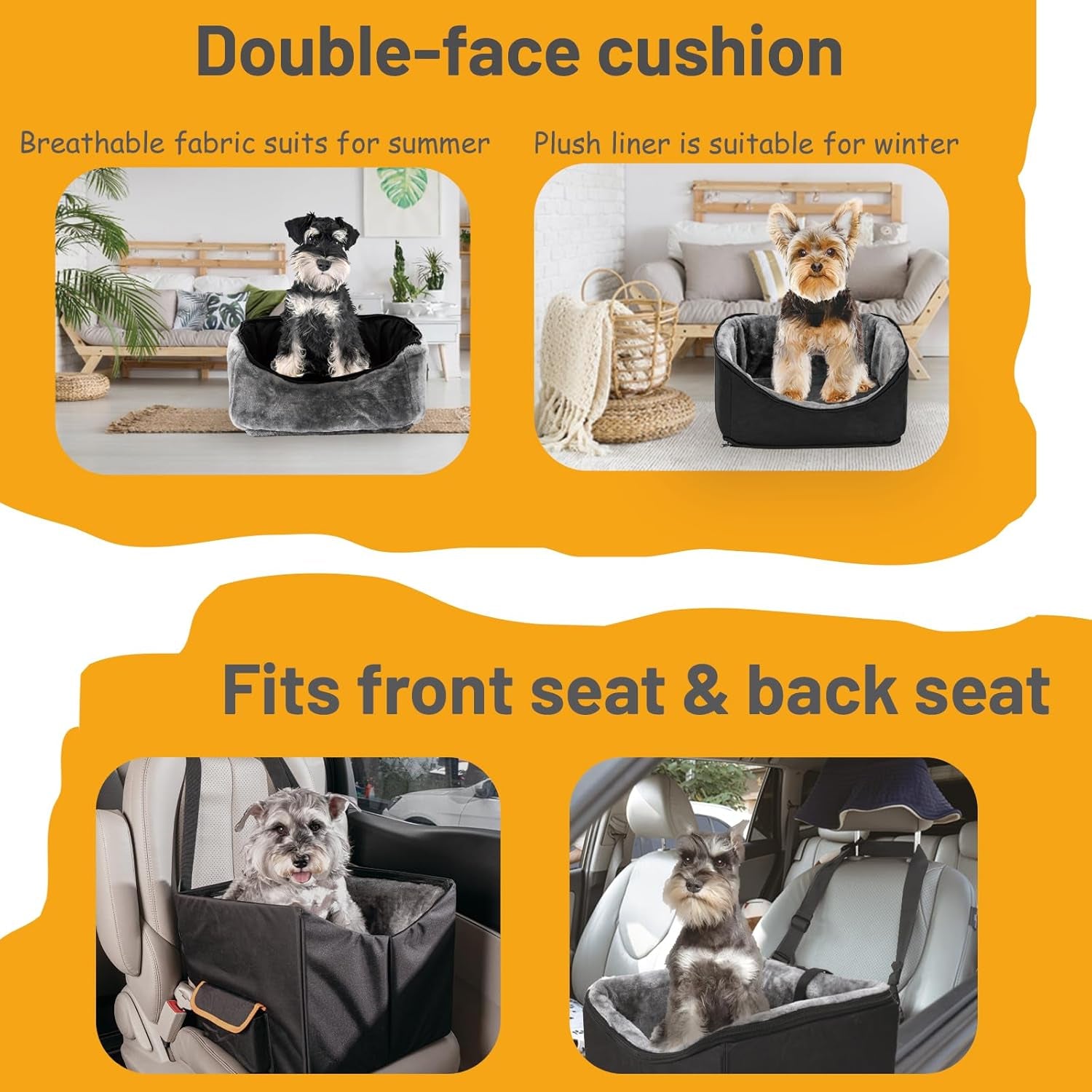 UNICITII Elevated Dog Booster Car Seat – Safe, Comfortable & Secure Travel for Small Dogs & Cats 🚗🐶.