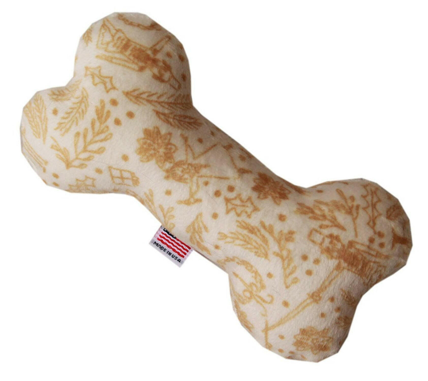 Pet and Dog Plush 6" Bone Toy, "Happy Holidays Group" (Available in 6 Different Pattern Options!)