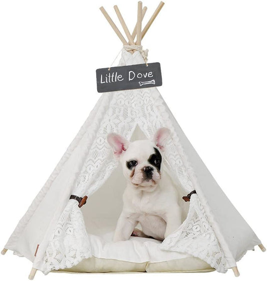 Luxury Cotton Canvas Pet Teepee – Stylish, Cozy & Durable Indoor Pet Bed 🏕️🐾.