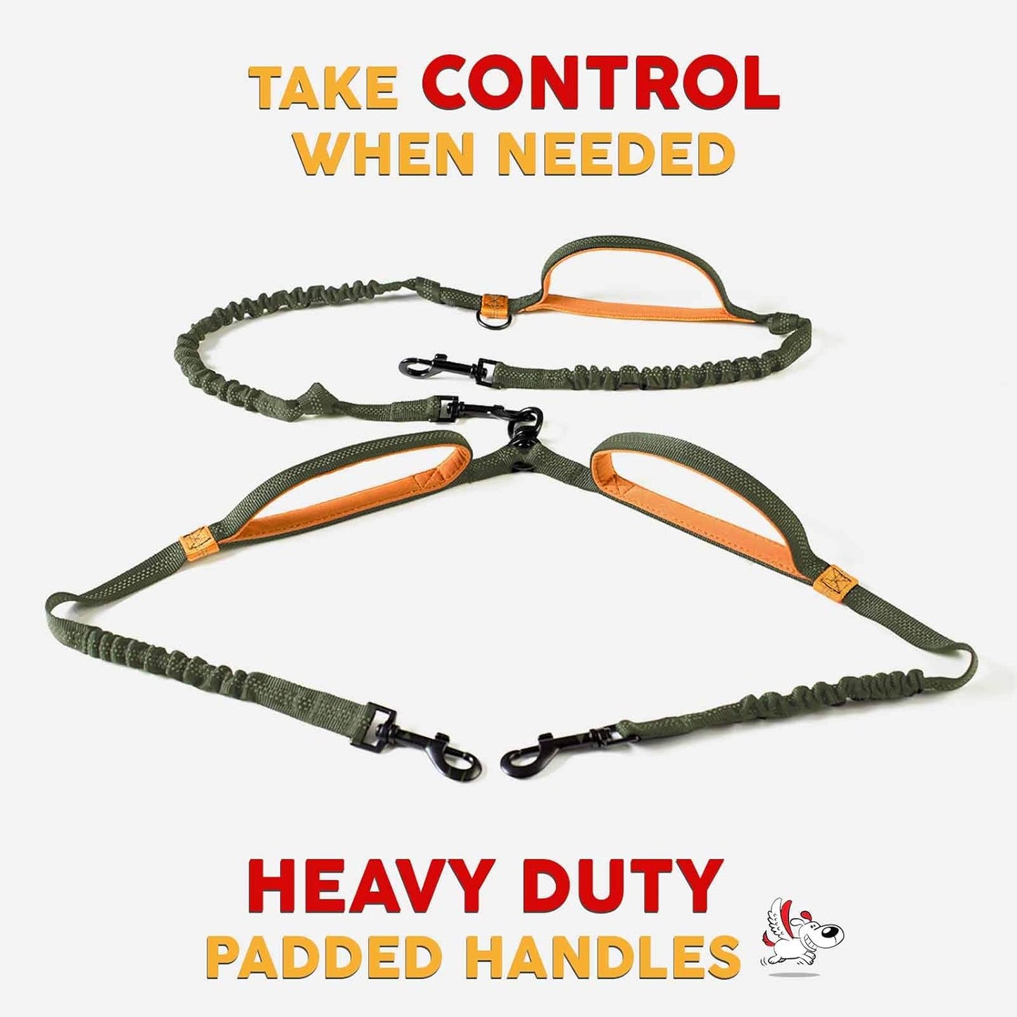 Hands-Free Dual Dog Leash – Tangle-Free, Shock-Absorbing & Perfect for Walking Two Dogs 🐶🐾.