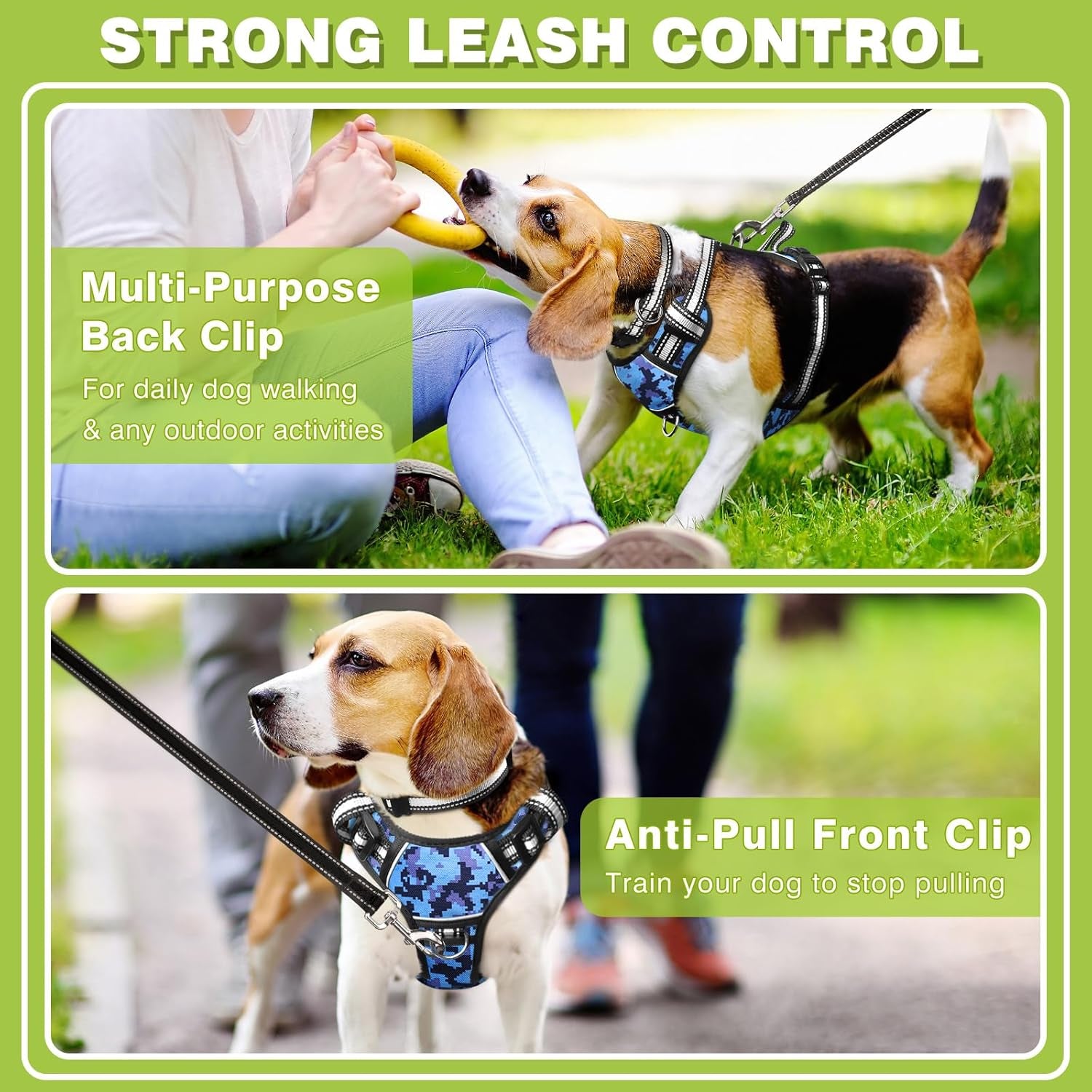 WINSEE No-Pull Dog Harness with Lockable Collar – Adjustable, Reflective & Comfortable 🐶✨.