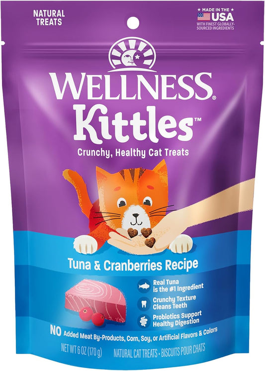 Kittles Natural Grain Free Cat Treats, Tuna & Cranberries, 6-Ounce Bag