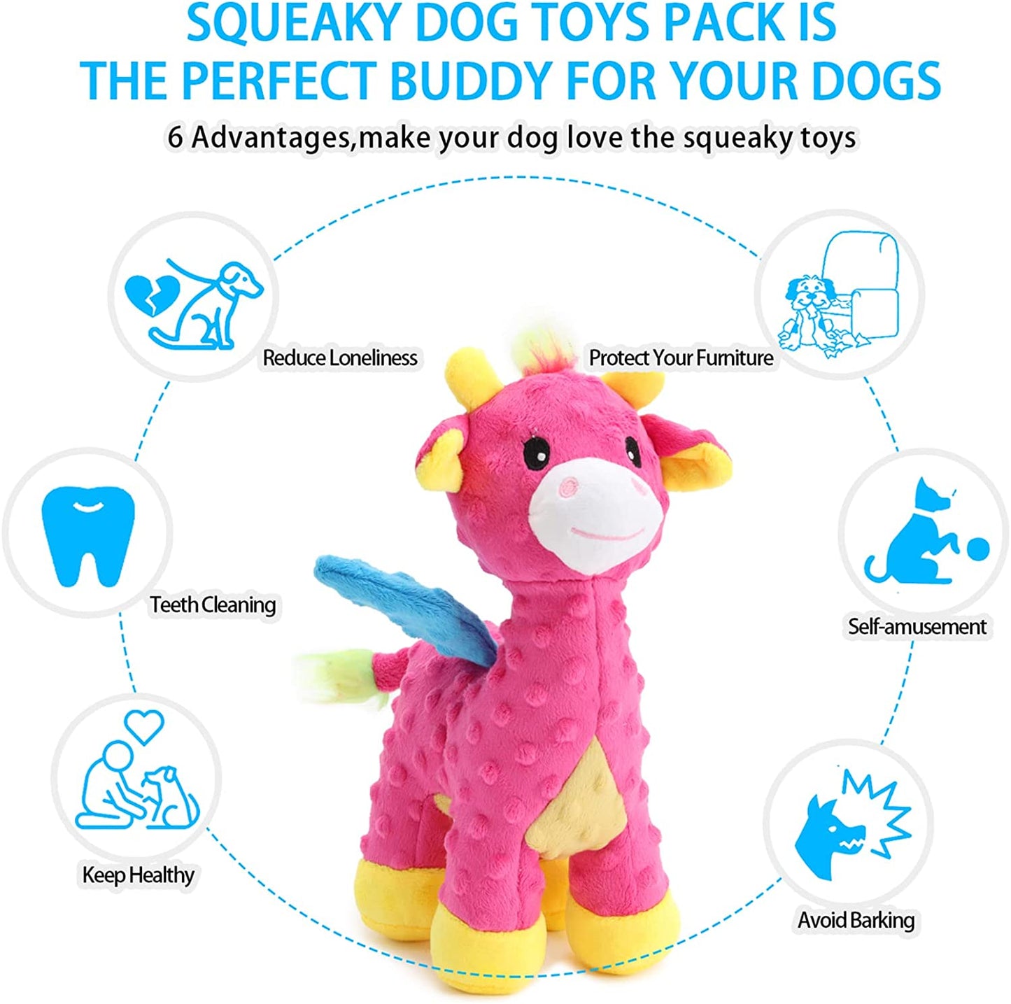 Sutex Plush Squeaky Dog Toy – Durable, Soft & Interactive Chew Toy for Small & Medium Dogs 🐶🦌.