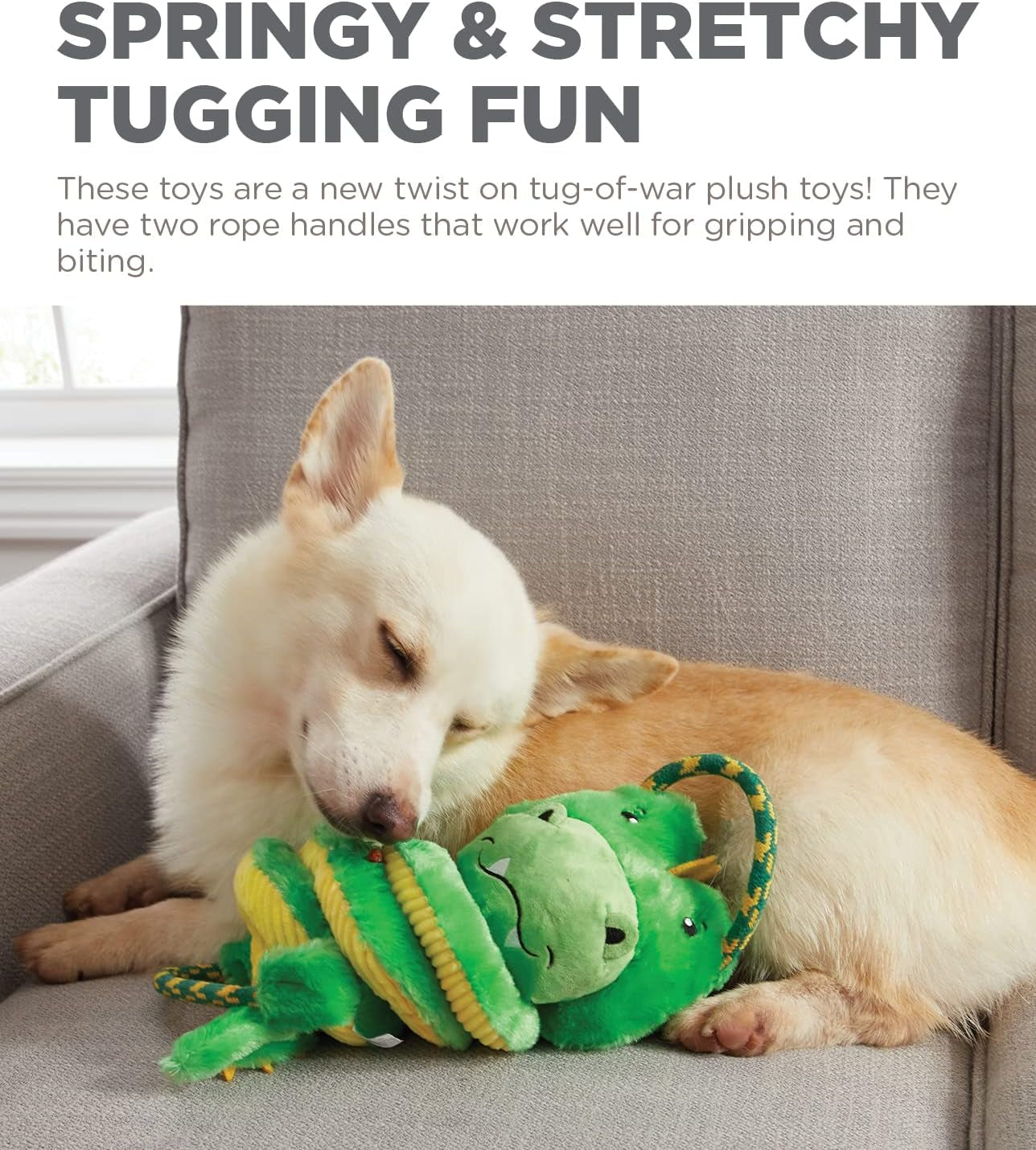 Charming Pet Springys Plush Tug Toy – Stretchy, Durable & Engaging Tug-of-War Fun! 🐶🎾.