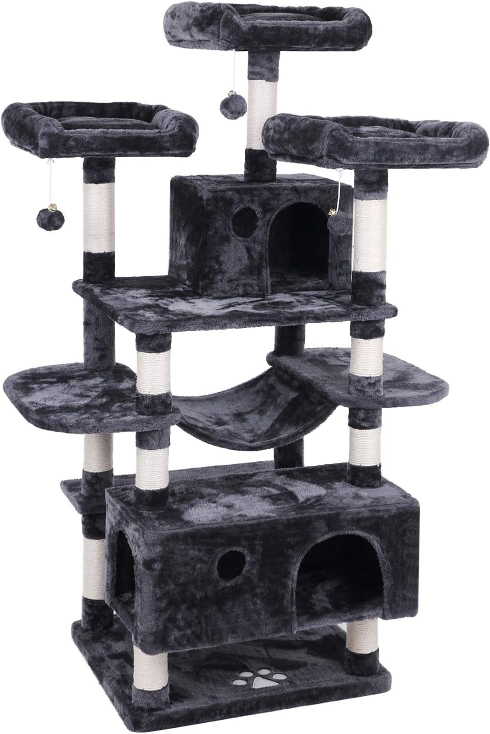 Multi-Level Cat Tree Tower – Large Cat Condo with Perches, Hammock & Scratching Posts 🏡🐱.